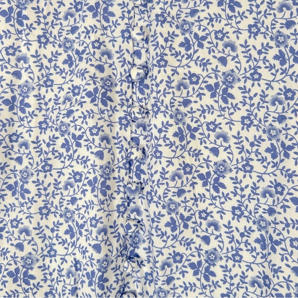 Madewell Blue & White Ruffle Button-Front Trapeze Dress‎ Women’s Size Small - Picture 13 of 13